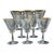 1950s Mid-Century Hollywood Regency Fostoria Gold Rimmed Goblets Wine Glasses - Set of 8 For Sale