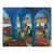 Marc Zimmerman Original Oil Painting "The Market", Moroccan Marketplace Scene, Cubist-Inspired Figures, Coastal Contemporary Art For Sale