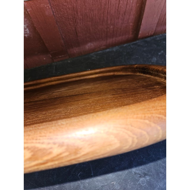 Elegant and Simple Teak serving tray designed by Jens Quistgaard for Dansk Ltd with a lovely rolled edge. Excellent...
