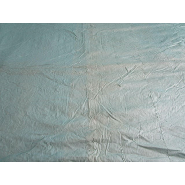 Jadeite Feedsack Yo Yo Quilt Trellis Pattern Floral Diamond Edges Queen Handmade 1930's For Sale - Image 13 of 17