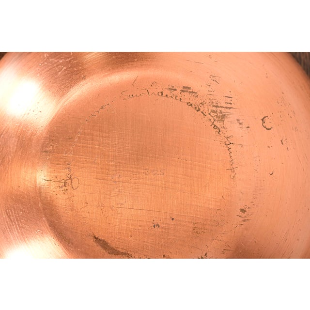 Metal Jade Snow Wong Mid-Century Modern Copper Enamel Bowl, Circa 1950s For Sale - Image 7 of 9
