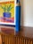 Postmodern blue Crayon table lamp designed by Michel Aroutcheff Ed. Vilac France 1980s Neon light. Lacquered wood 51 cm H...