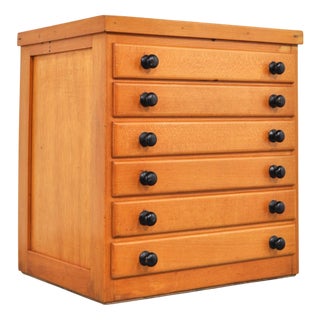 Small Beech Haberdashery Chest of Drawers, 1950s For Sale