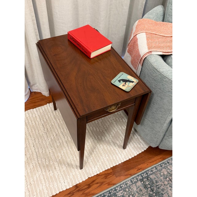 Early 20th Century Henkel Harris Solid Mahogany Pembroke Drop-Leaf Side Table — Restored For Sale - Image 9 of 9