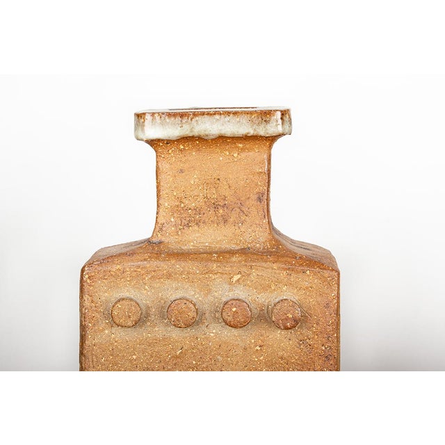 1970s Swedish Brutalist Style Stoneware Vases with Glazed Collar by Curt Magnus-Addin, 1970s, Set of 2 For Sale - Image 5 of 13