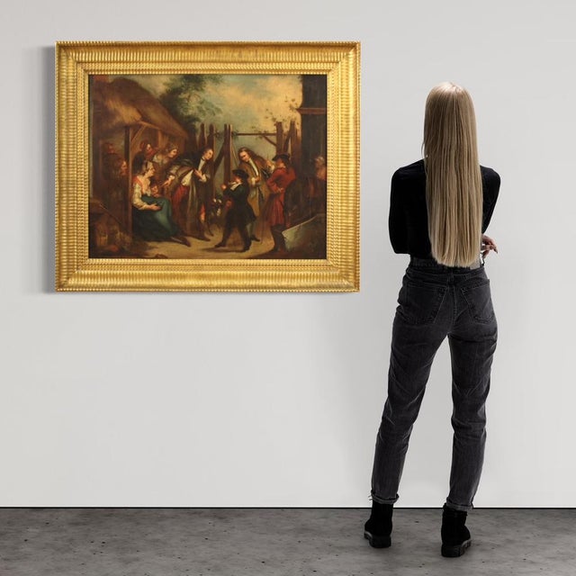 English Artist, Genre Scene, 1750, Oil on Canvas For Sale - Image 14 of 15