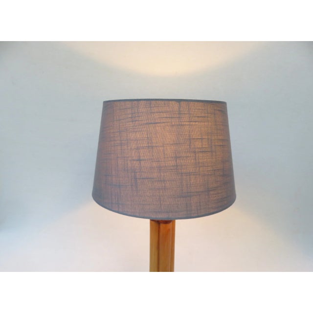 1960s Scandinavian Modern Brass, Bamboo, and Linen Table Lamp from Bergboms, 1960s For Sale - Image 5 of 18