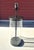 Vintage Crate & Barrel "Promenade" Glass Cylinder Table Lamp w/Shade. Clear glass and metal mix materials for an...