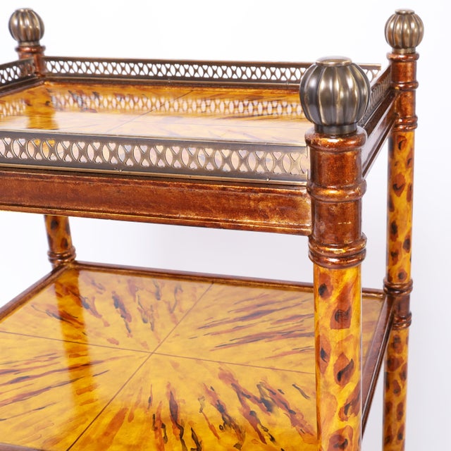 Mid Century Regency Style Three Tiered Stand For Sale In West Palm - Image 6 of 10