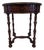 Jonathan Charles Round Side Table Walnut Finish With Burl Veneers and Hand Cut Inlays For Sale