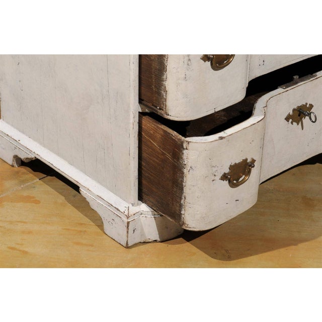 Mid 18th Century Danish Mid 18th Century Three-Drawer Painted Wood Commode with Serpentine Front For Sale - Image 5 of 11