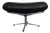 Black Leather Ottoman, Germany, 1960s For Sale