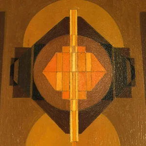 Jean Boquet, Geometric Abstraction, Oil on Panel, 1940s