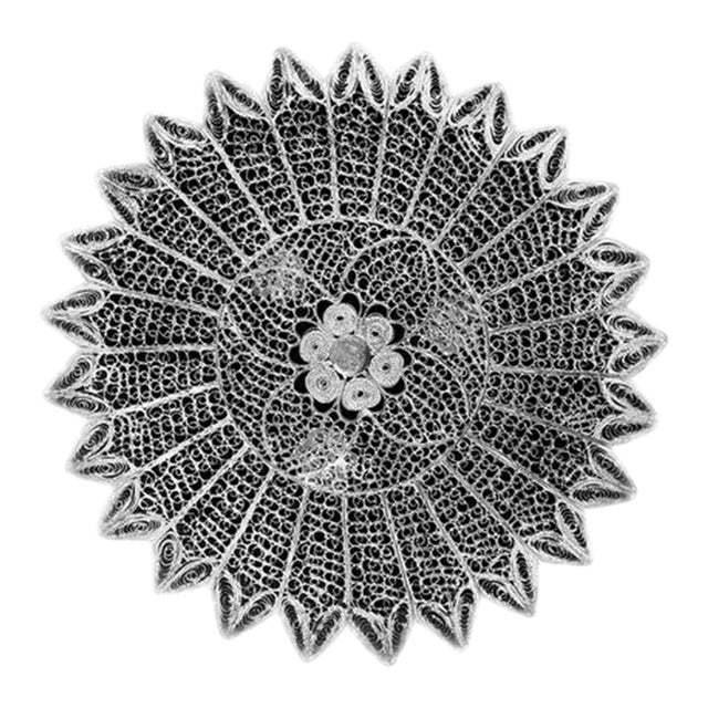 Vintage Silver Filigree Trivet For Sale