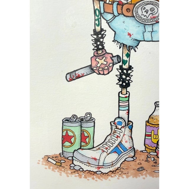 1990s Original Adam Ballinger Cartoon Caricature Orange Gangster Illustration Painting For Sale - Image 9 of 11