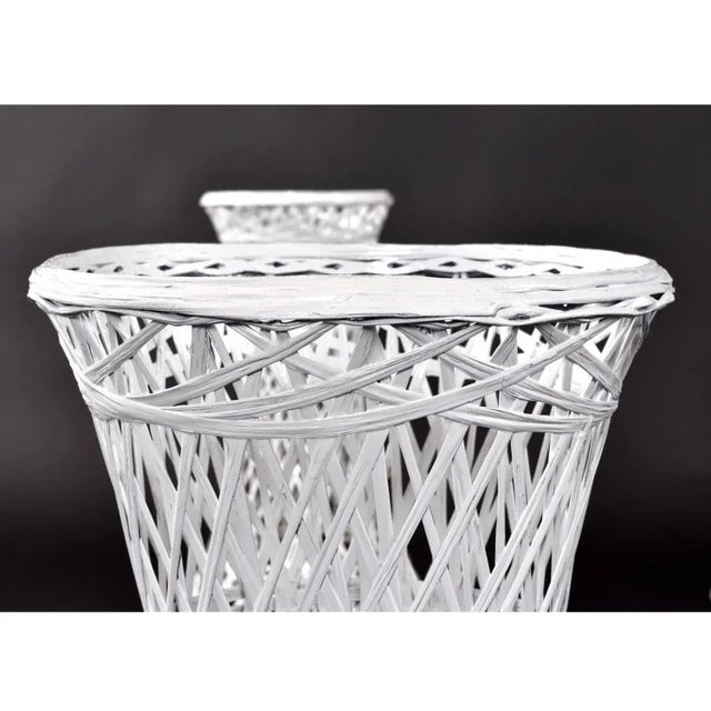 Plastic 3 Russell Woodard White Spun Fiberglass Outdoor Plant Stand Planters For Sale - Image 7 of 8