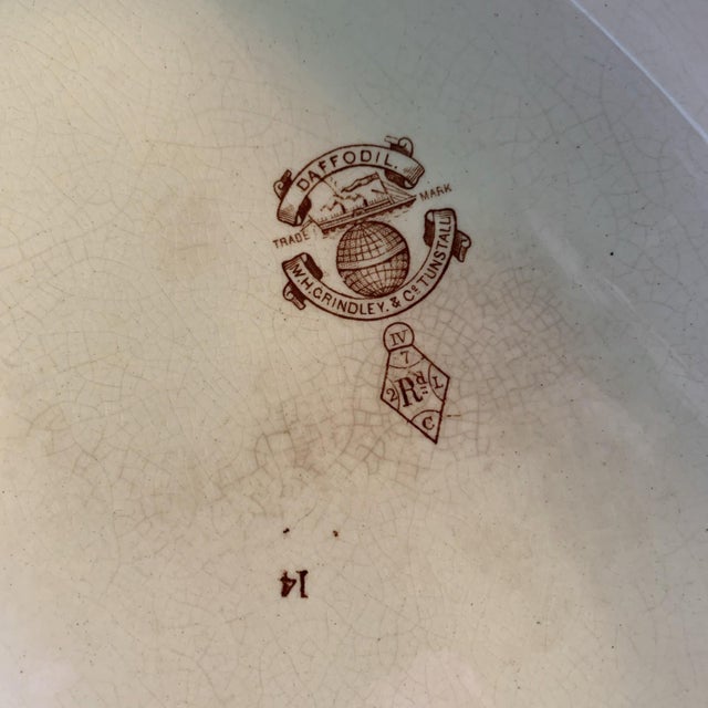 Off-white Antique English Ironstone Grindley Aesthetic Movement Transferware Tureen For Sale - Image 8 of 12