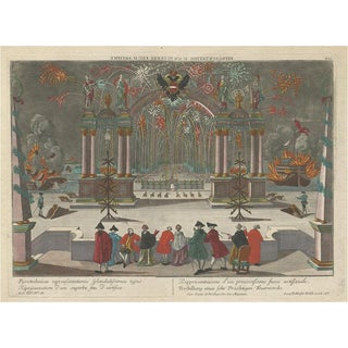 Probst, Representation of Pyrotechnics Fireworks View, 1765, Print For Sale