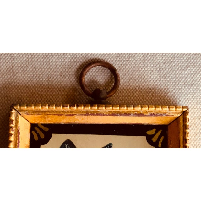 American Folk Art Silhouette Portrait of a Lady, Hand-Cut Paper With Gouache, Original Églomisé Frame, Boston Estate, Circa 1920s For Sale - Image 9 of 10