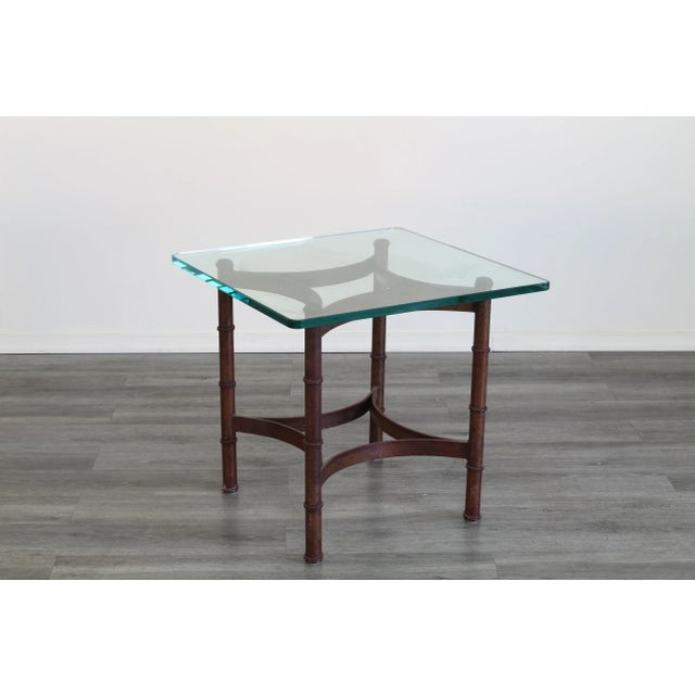 Pair of Vintage Faux Bamboo Metal Side Tables For Sale In Miami - Image 6 of 8