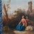 Girls with Goat Castle Landscape, 18th Century, Oil Painting on Canvas, Framed For Sale - Image 3 of 16