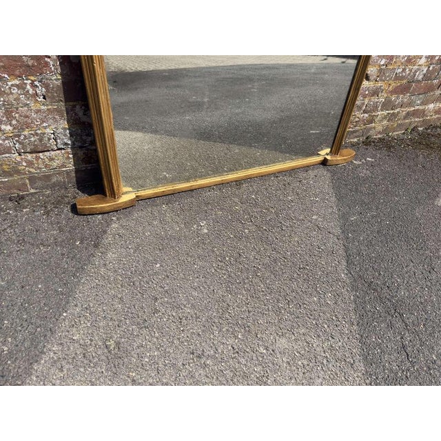 Large Antique English Arched Top Gilt Overmantle Mirror, 19th Century For Sale - Image 5 of 8