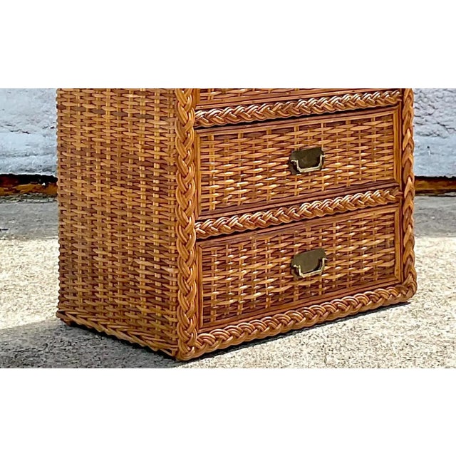 Vintage Coastal Braided Rattan Chest of Drawers For Sale - Image 12 of 12