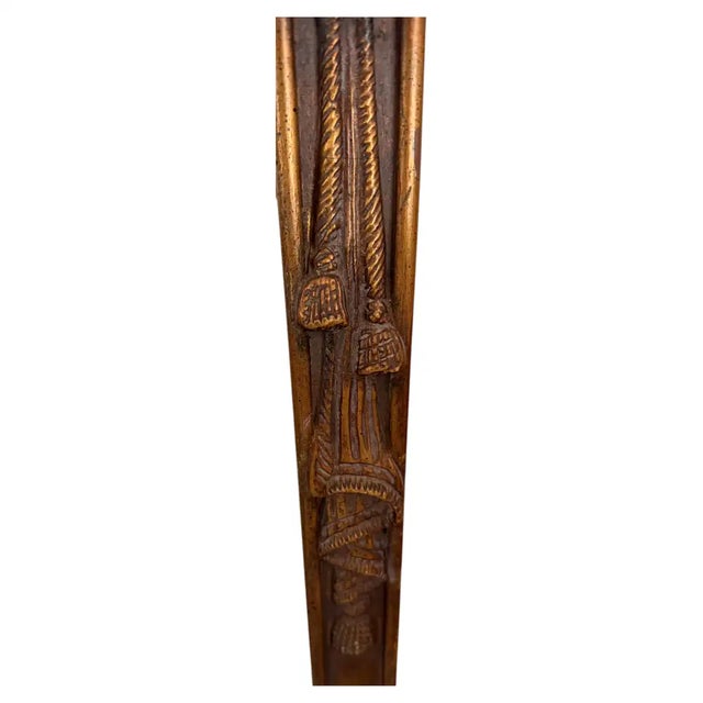 Gold Neoclassical Tall Regency Gilt Wood Wall Pier Mirror With Draped Tassel Detail For Sale - Image 8 of 11