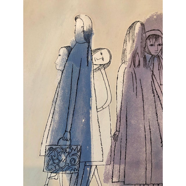 Ben Shahn Ben Shahn, Ben Shahn Original Hand Signed Litho WPA Artist Rilke Poem Lithograph Portfolio, 1968 For Sale - Image 4 of 7