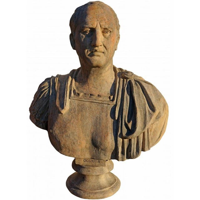 Unknown Artist, Cicerone Marcus Tullius Bust, 21st Century, Terracotta For Sale - Image 5 of 6
