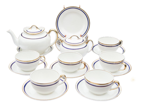 Antique English Earthenware Tea Set from J. & G. Meakin, 1920s, Set of 23