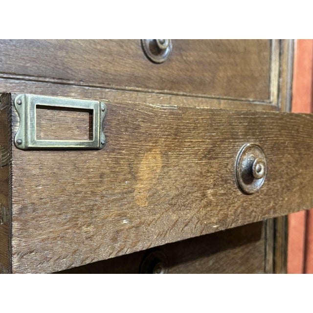 Wood Early 20th Century Oak and Fir Notarys Cabinet with 18 Drawers For Sale - Image 7 of 18