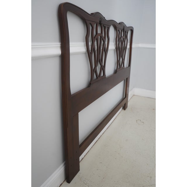 Chippendale Drexel Heritage 18th C. Classic Queen or Full Size Mahogany Headboard For Sale - Image 3 of 11