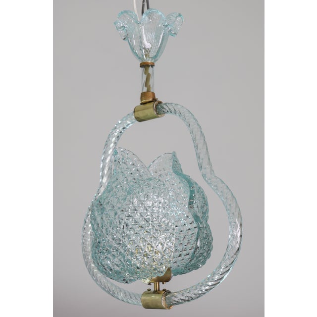 1950s Art Deco Charming Light Blu Murano Glass Chandelier by Barovier E Toso For Sale - Image 10 of 16