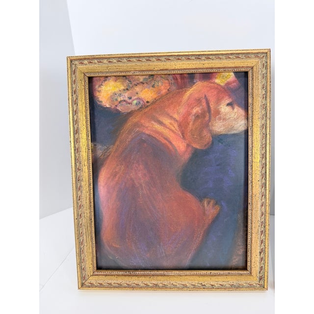 Pair Vintage Italian Red Bole Gold Gilt Wood,Easel Back Picture Frames Under Glass For Sale - Image 13 of 15