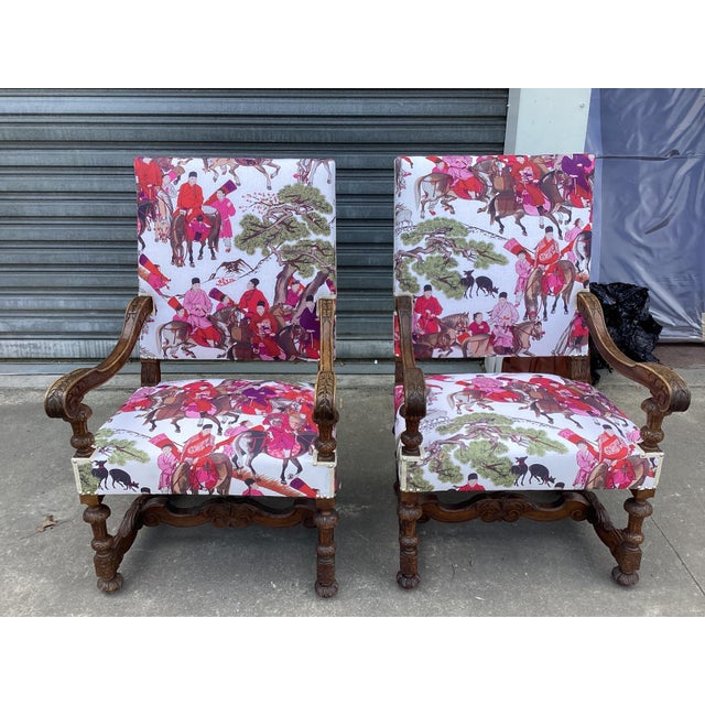 Stunning Pair Manuel Canovas Upholstered French Chairs For Sale - Image 9 of 15