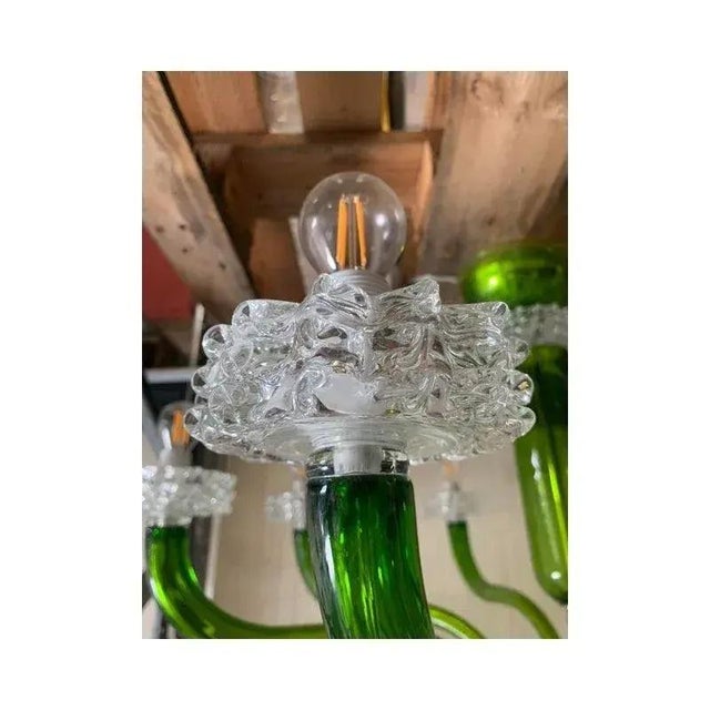 Early 21st Century Green Murano Glass Chandelier with Trasparent Rostrato Boubeches by Simoeng For Sale - Image 5 of 11