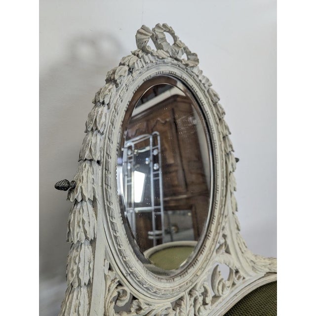 Louis XVI Style Painted Dressing Table For Sale - Image 4 of 11