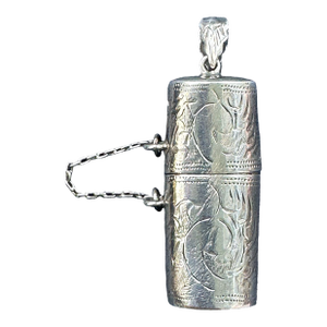 Antique Sterling Silver Cylindrical Vesta Match Safe