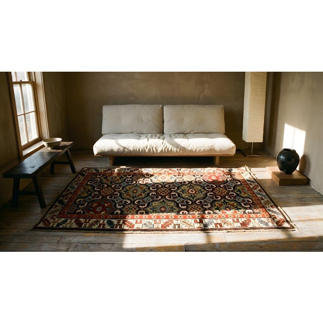 19th Century Caucasian Alpan Kuba Rug ( 3'2" x 5'4" - 96 x 162 ) For Sale - Image 10 of 10