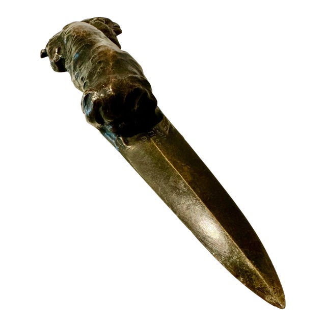 Bronze King Charles Cavalier Spaniel Letter Opener For Sale