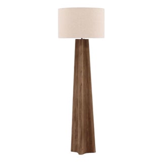 Hartley Brown Wood Floor Lamp For Sale