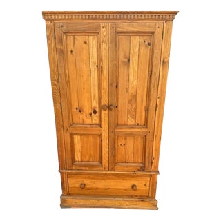 Ethan Allen Farmhouse Pine Linen Press Armoire For Sale