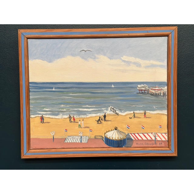 Mona Starfelt, Day at the Beach, 1989, Oil on Canvas, Framed For Sale - Image 13 of 18