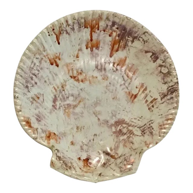 Antique 19th Century Wedgwood Conchology Pink Moonlight Luster Pearlware Scallop Sea Shell Plate For Sale