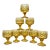 Vintage Mid Century Modern Amber Gold Glass Goblets, Set of 8 For Sale