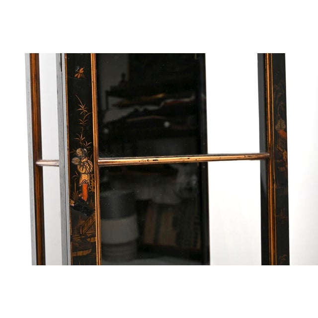 Black Antique Edwardian Lacquered Chinoiserie Display Cabinets, 1900, Set of 2 For Sale - Image 8 of 11