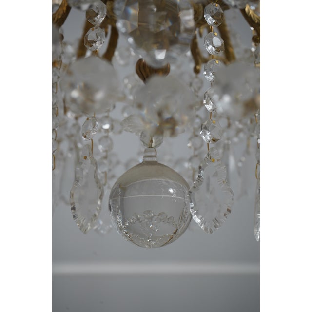 Brass 1980s French Style Crystal & Brass 12 Arm Chandelier For Sale - Image 8 of 12