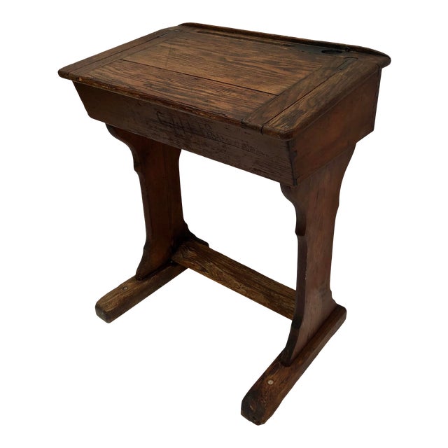 Antique Late 1800s Handcrafted Oak School Desk Chairish