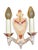 Metal 1920s Wall Sconces Ivory Cream White and Red With Gold Colored Highlights Two Light Candle Sconces Restored - Set of 4 For Sale - Image 7 of 13